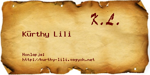 Kürthy Lili névjegykártya