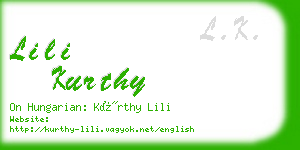 lili kurthy business card